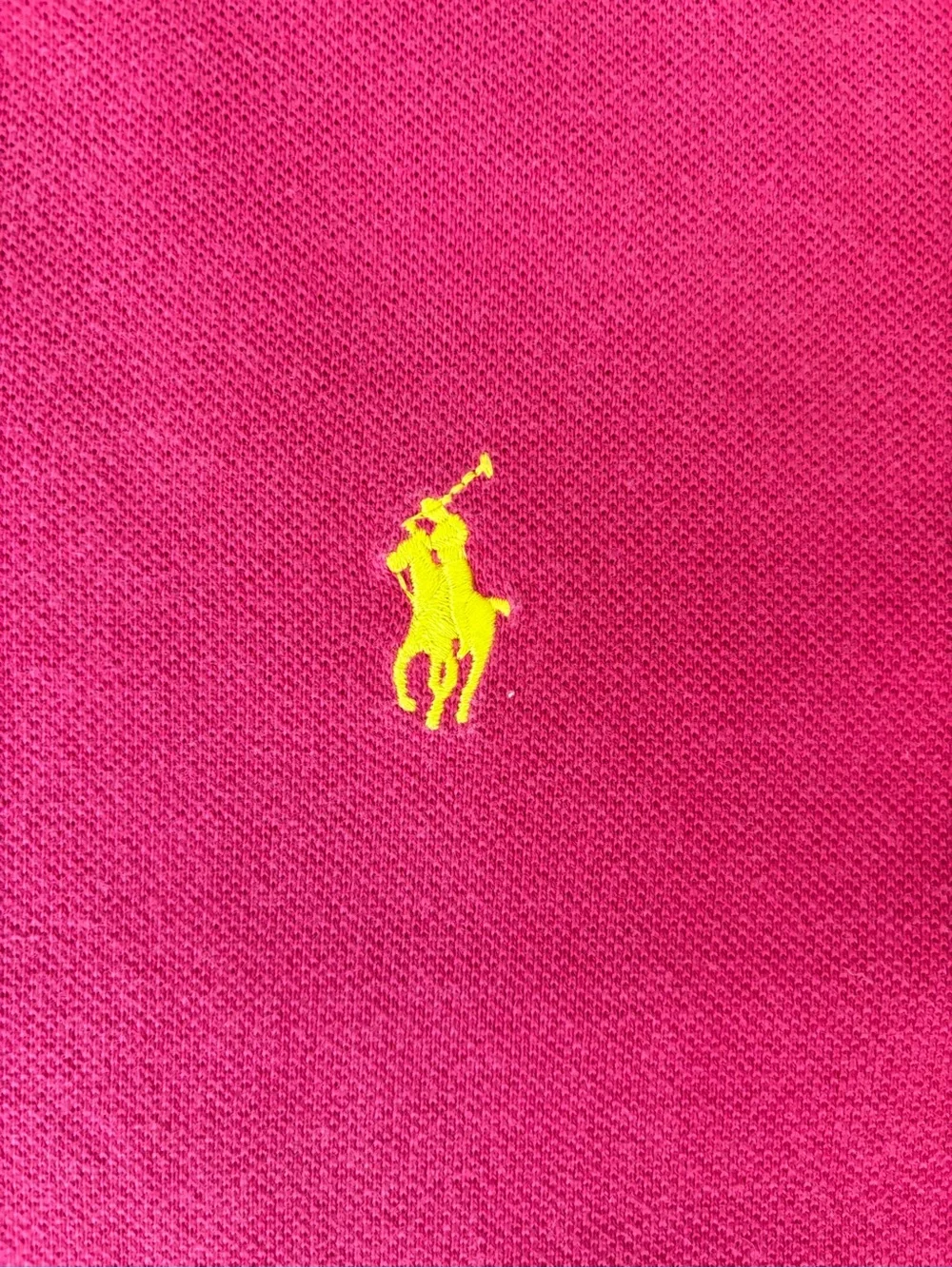 Ralph Lauren Men’s Bright Pink Polo with Yellow Pony